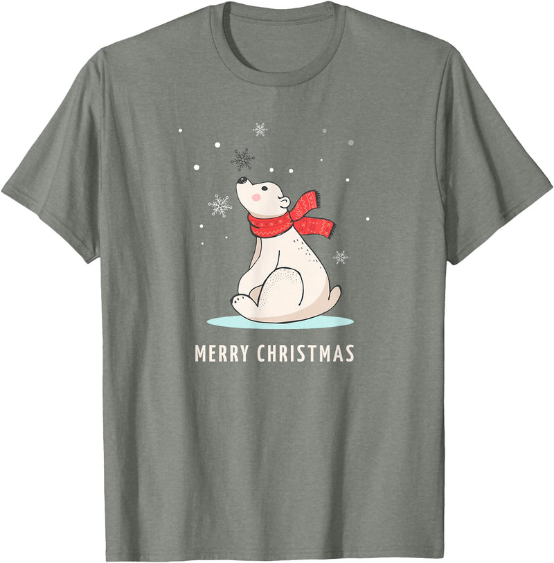 Sassy Southern Charm & Grace Cute Funny & Unique Christmas Polar Bear & Snow T-Shirt Gift T-Shirt - Olive Heather