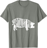 Capitalism Co Capitalist Pig - Fun Novelty Tshirt for Entrepreneurs T-Shirt - Olive Heather