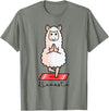 Dibba Designs Llamaste Llama Alpaca Yoga Exercise Fitness Gym Workout T-Shirt - Olive Heather