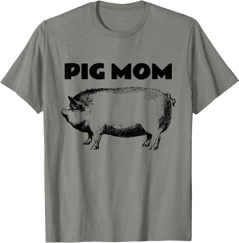 Cute Pig T-Shirts Pot Belly Pig Gifts Tees T Shirt Cute Pot Belly Pig Shirt-PIG MOM Pig Lovers T Shirt T-Shirt - Olive Heather