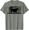 Funny Red Angus Rancher Gift for Cattle Lover USA American Flag - America Cow Red Angus Rancher T-Shirt - Olive Heather