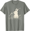 Bunny Rabbit Chibi Japanese Kawaii Cute Animal Alt Aesthetic T-Shirt in Olive Heather