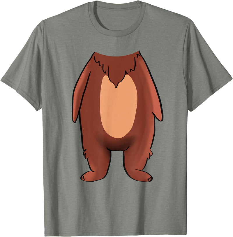 The Easy Costume Idea Shop Bear Halloween Costume Shirt - Brown Grizzly Bear T-Shirt - Olive Heather