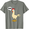 gift creative original father joke humor amusing Chicken - Hen - Fowl - Cow - Funny - Joke - dad Joke T-Shirt - Olive Heather
