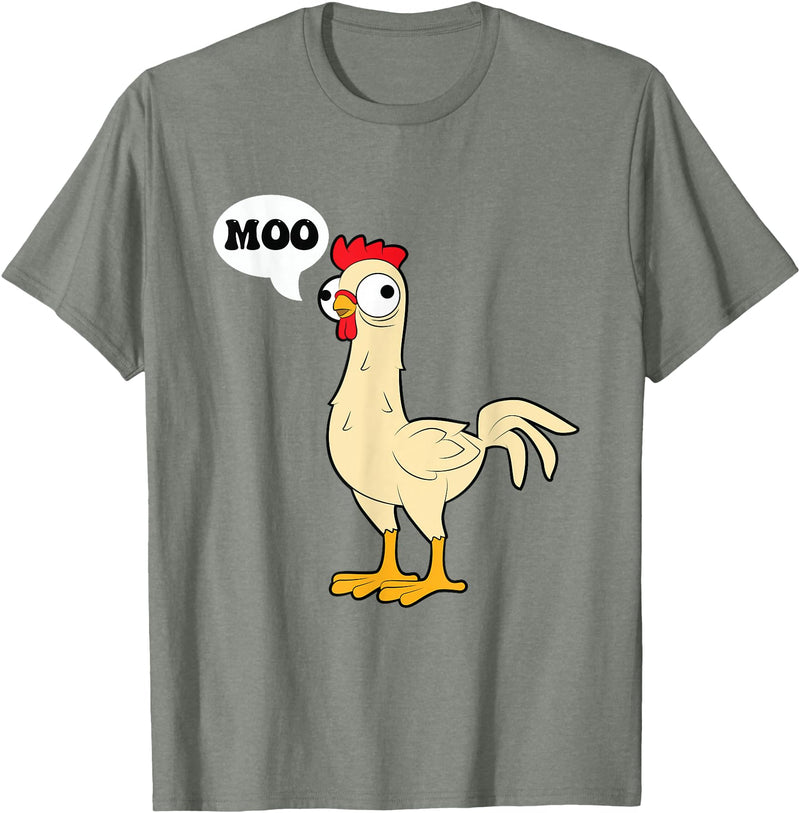 gift creative original father joke humor amusing Chicken - Hen - Fowl - Cow - Funny - Joke - dad Joke T-Shirt - Olive Heather