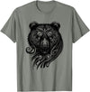Best Tribal Tattoo Designs I Trends I Born for Art Bear Grizzly Nordic Indian Celtic Mythology Wild Animal Fan T-Shirt - Olive Heather