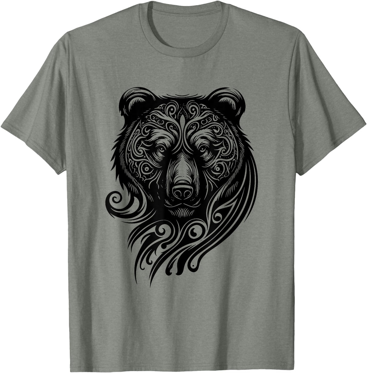 Best Tribal Tattoo Designs I Trends I Born for Art Bear Grizzly Nordic Indian Celtic Mythology Wild Animal Fan T-Shirt - Olive Heather