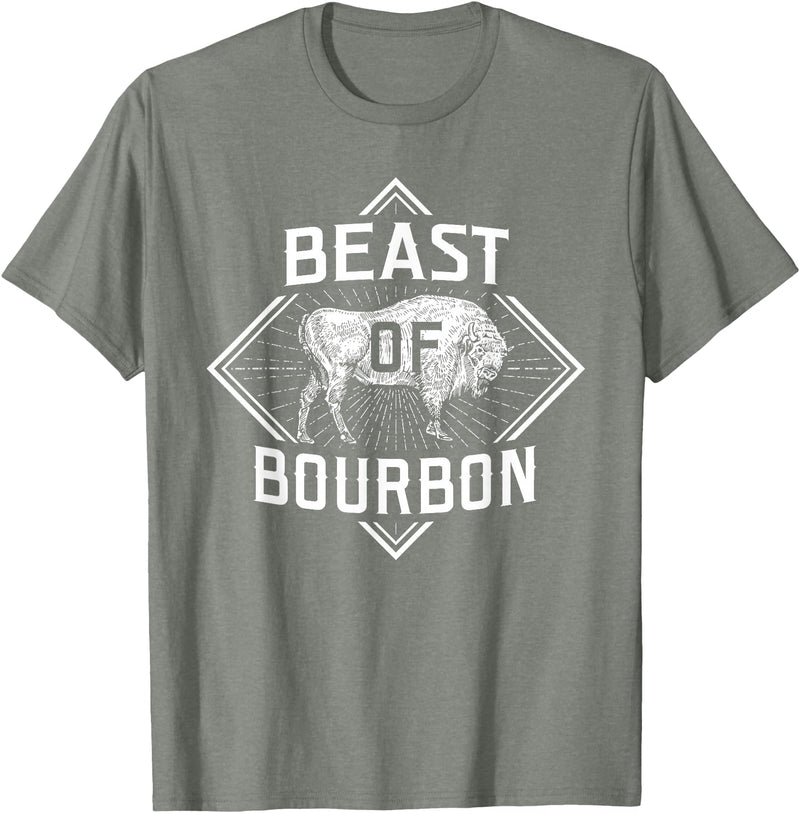 Bison Lover Shirts Beast Of Bourbon - American Bison Buffalo Lover Wildlife T-Shirt - Olive Heather