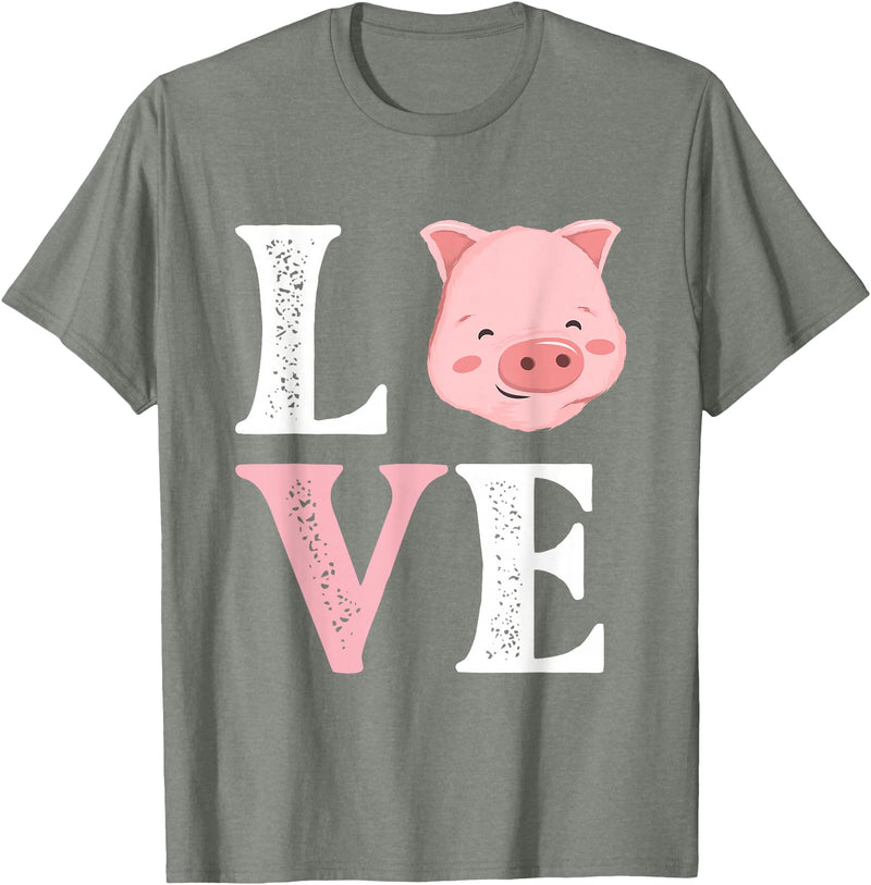 Funny Pig Lover Shirts Love Pigs - Pig Lover Pig Farming Piglet Farmer Farm Animal T-Shirt - Olive Heather