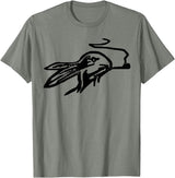 Rabbit Smoking a Pipe T-Shirt in Olive Heather