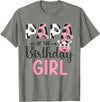 Cow Birthday Shirt For Family Men Women Cow Lover Papa of The Birthday Girl Farm Cow 1 St Birthday Girl T-Shirt - Olive
