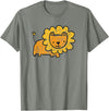 Animal Collection. Cute Lion Shirt Funny Kids Animal Drawing T-Shirt - Olive Heather