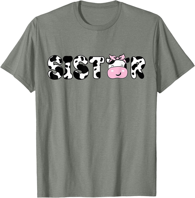 Cow Family Matching Birthday Tee For Mom Dad Kids Sister of The Birthday Boy Funny Cow Sí Family Matching T-Shirt - Olive
