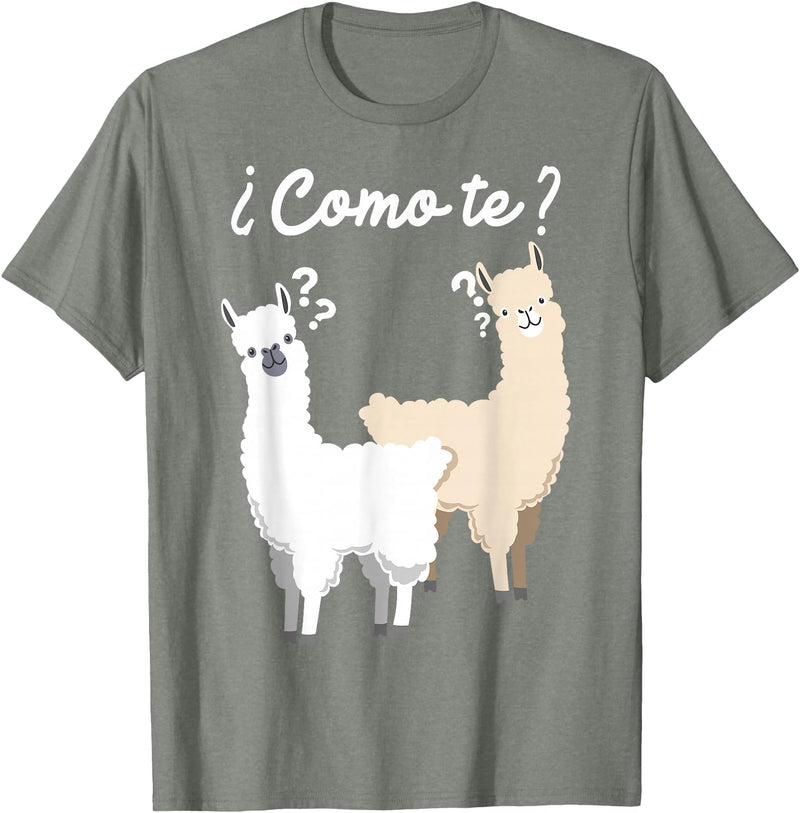 Spanish design | Llama gift | Funny Spanish design Funny Spanish gift, Como Te Llama, Llama design T-Shirt - Olive Heather