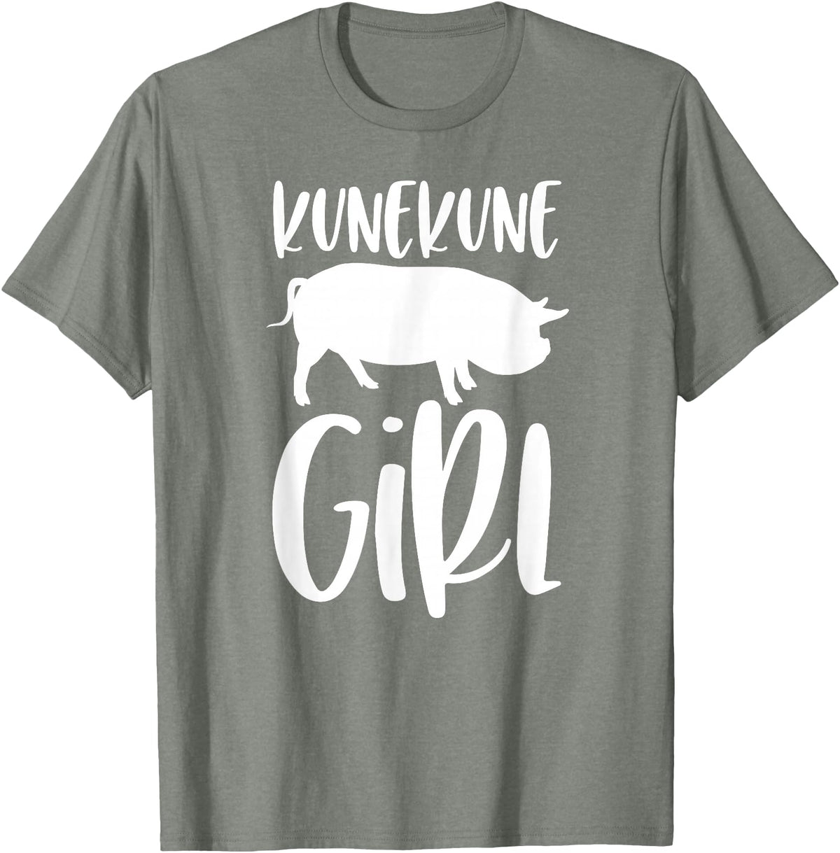 Angry Ant Graphics - Kunekune Pig Gifts Kune Kune Pig Gift for Women - Kunekune Girl T-Shirt - Olive Heather