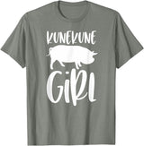 Angry Ant Graphics - Kunekune Pig Gifts Kune Kune Pig Gift for Women - Kunekune Girl T-Shirt - Olive Heather