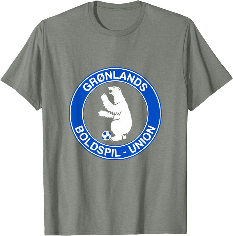 Bosco T. Jones Football Designs Greenland Polar Bear Football (Soccer) Shirt T-Shirt - Olive Heather
