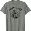 Exteevaganza Safety Third Cowboy Riding Bear Humorous Graphic T-Shirt - Olive Heather