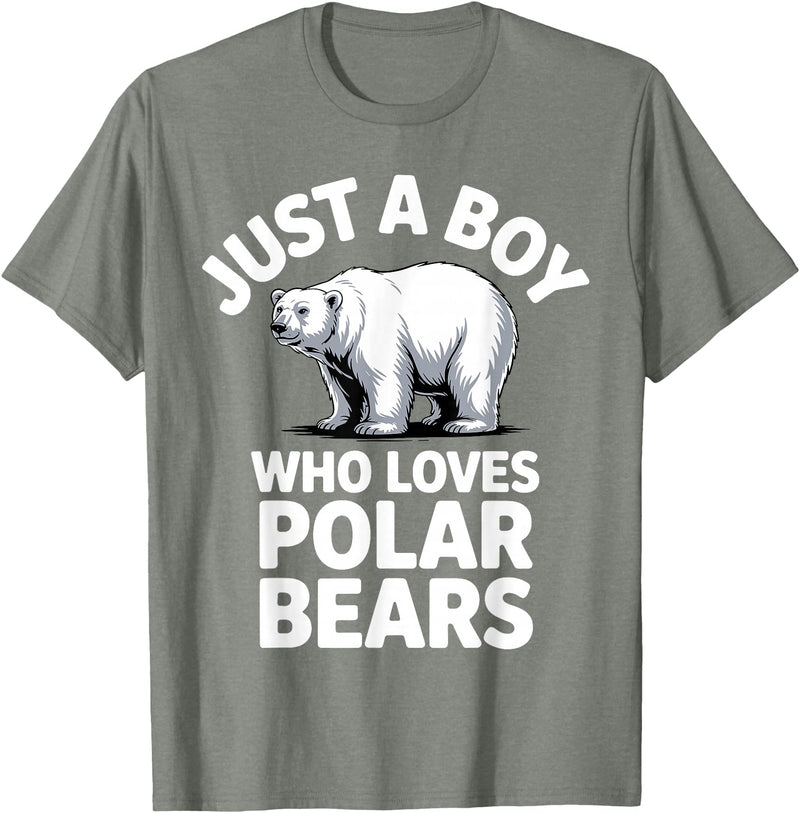 Polar Bear Gift Polar Bear Accessories & Stuff Cute Polar Bear Art for Boys Kids Men Arctic Polar Bear T-Shirt - Olive Heather