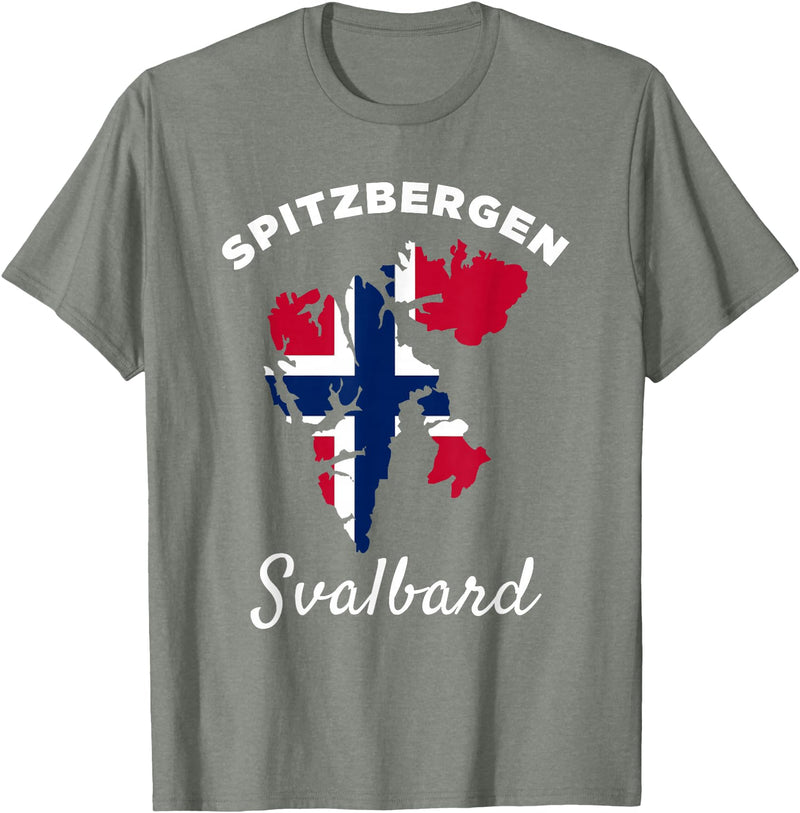 Spitzbergen Island Souvenir Svalbard Gift Norway Spitsbergen Norway Flag Men Women Spitzbergen Svalbard T-Shirt - Olive Heather