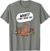 What? I Can't Hear You Funny Chocolate Bunny Rabbit T-Shirt in Olive Heather