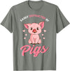 Cute Pig Designs Easily Distracted By Pigs Hog Lover Cute Farmer T-Shirt - Olive Heather