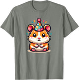 Birthday Hamster for Children Birthday Hamster T-Shirt - Olive Heather