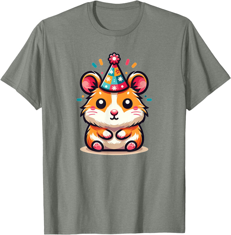 Birthday Hamster for Children Birthday Hamster T-Shirt - Olive Heather
