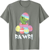 Easter Egg Hunter Dinosaur Dino Easter T-Rex Rabbit Bunny T-Shirt in Olive Heather