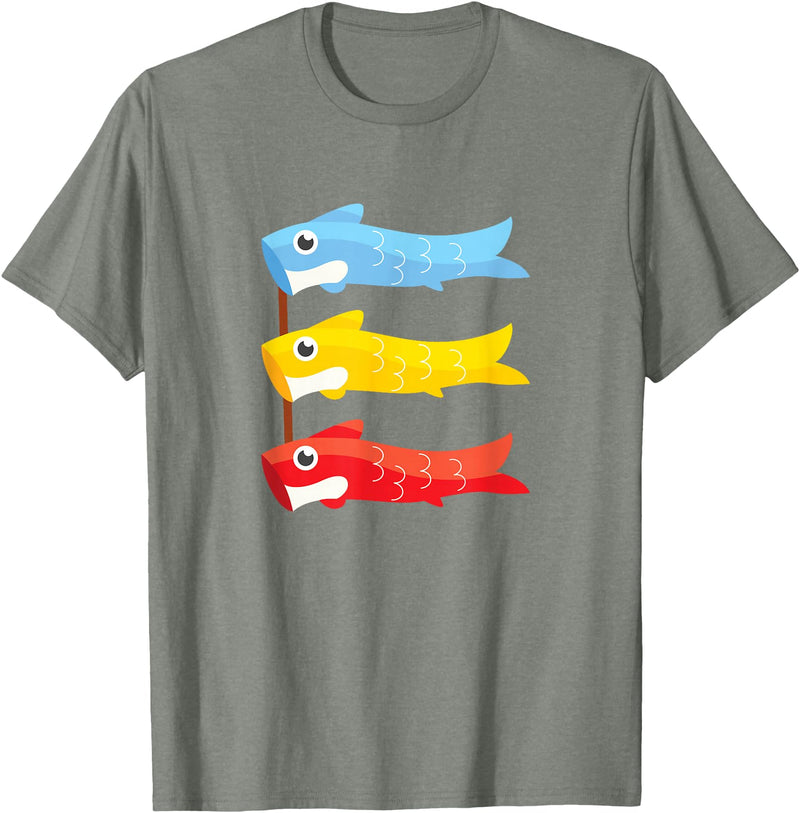 Children's Day Japan Gifts Children's Day Japan Carp Fish Japanese Boys Day Koinobori T-Shirt - Olive Heather