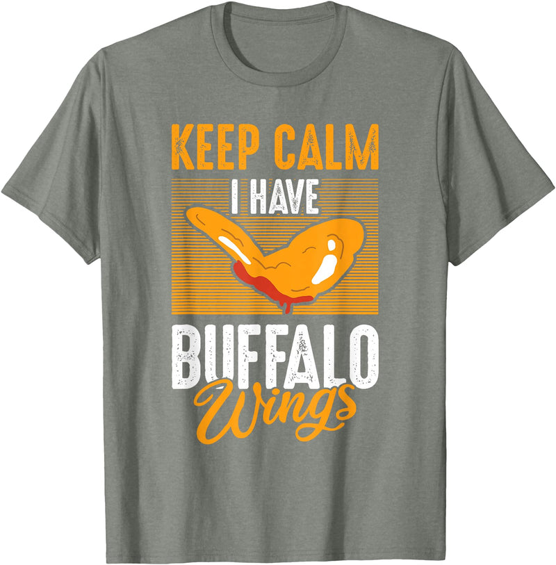 Buffalo Wings Fried Chicken Hot Wing Sauce T-Shirt - Olive Heather