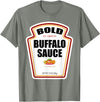 Funny Bottle Label Halloween 2024 Condiment Outfit Bold Buffalo Sauce Bottle Label Funny Halloween Costume T-Shirt - Olive