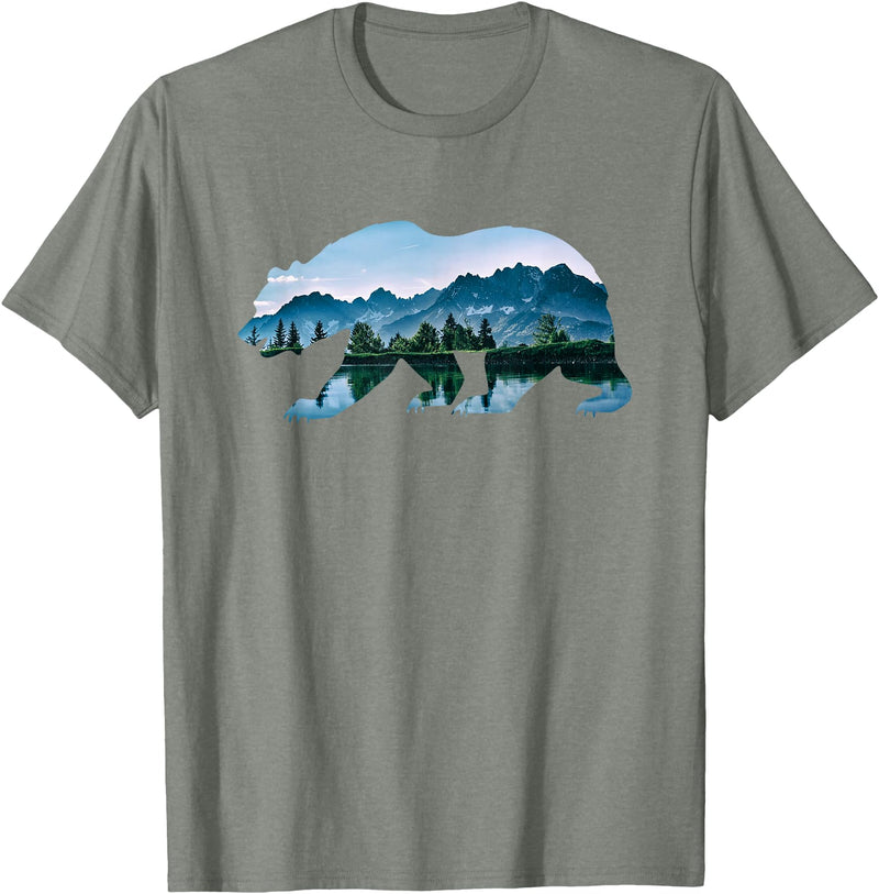 Retro National Park Shirts Bear Vintage National Park Bear Wildlife Mountains T-Shirt - Olive Heather
