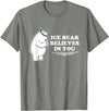 Mens Ice Bear Shirt Mens Ice Bear Tshirt Animal Gift Tee T-Shirt - Olive Heather