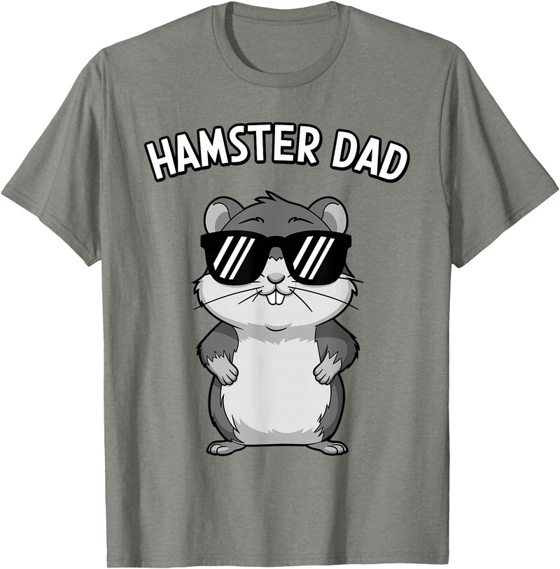 Funny Hamster Design for Men Dad Boys Animal Hamster Lover T-Shirt - Olive Heather