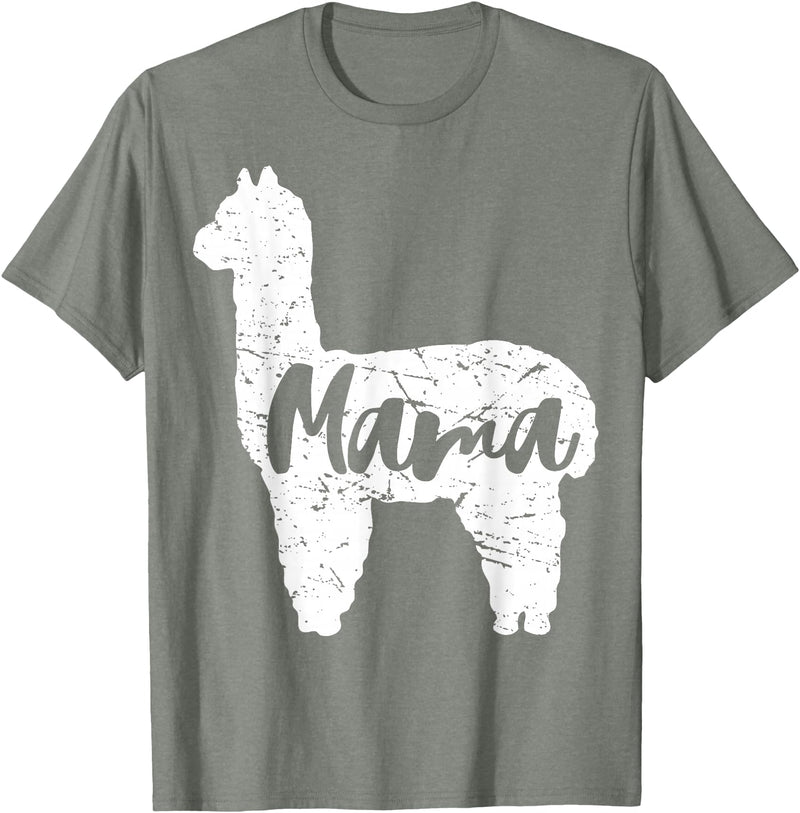 Happy Mothers Day Shirt Cute Gift Ideas Cute Proud Mama Llama Alpaca Happy Mothers Day Gift Shirt T-Shirt - Olive Heather