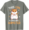 This Girl Loves Her Hamster Hammy Girls Hamster Lover T-Shirt - Olive Heather