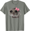Coquette Sad Hamster Meme Crying T-Shirt - Olive Heather