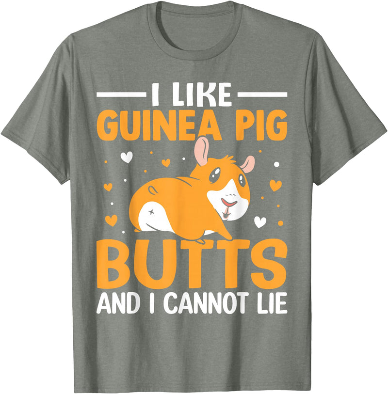 Cute and funny guinea pig gifts I like guinea pig butt and I can't lie T-Shirt - Olive Heather