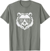 oma Bear Family Apparel Grandma Bear Face with Sunglasses T-Shirt - Olive Heather