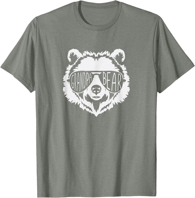 grandpa Bear Family Apparel Grandpa Bear Face with Sunglasses T-Shirt - Olive Heather