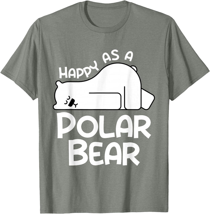 Polar Bear Design Polar Bear Stuff | Happy As a Polar Bear T-Shirt - Olive Heather