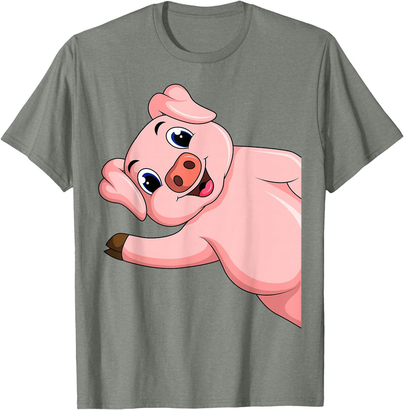 Funny Pig Lover & Owner Gift Ideas Pig Swine Kids Boys Girls Women T-Shirt - Olive Heather