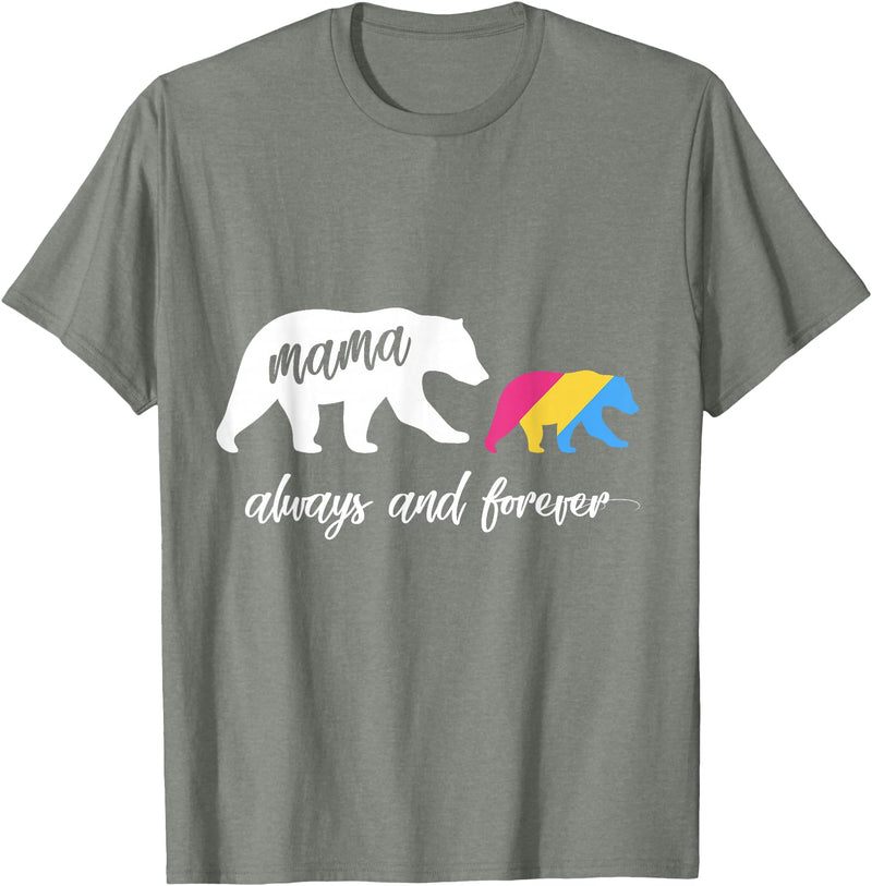 Cute Pansexual and Bisexual Mama Gift Tee Cute Pansexual Mama Bear T-Shirt - Olive Heather