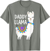 Birthday Llama Shirts Gift Daddy Llama Funny Father's Day Shirt Men, Dad, Dad Birthday T-Shirt - Olive Heather