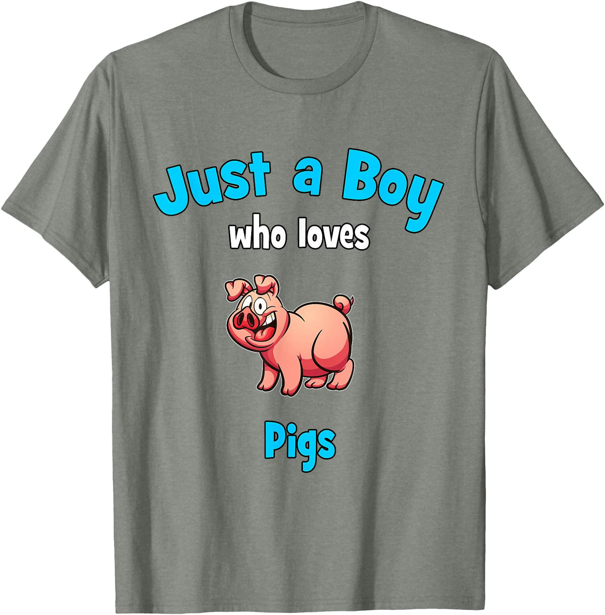 Boys Pig Shirts & Gifts for Kids Pig Shirt for Boys | Children's Pig T-Shirt - Olive Heather