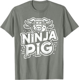 PIG Designs By ShirtZilla Ninja PIG T-Shirt PIG Ninja T-Shirt - Olive Heather