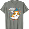 Guinea Pig Birthday by Joy Haus Guinea Pig Birthday Party Wheek Kids 6 Year Old 6th Outfit T-Shirt - Olive Heather