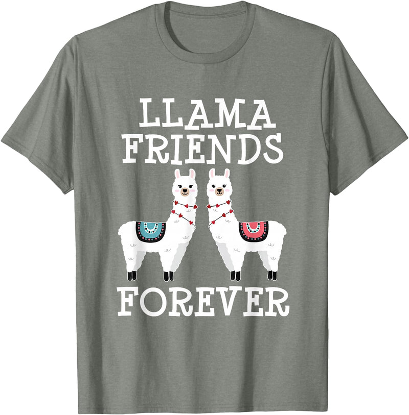 Llama Friendship Girls Llama Friends Girls Women Llama Friendship T-Shirt - Olive Heather