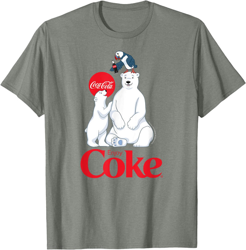 Coca-Cola Company Coca-Cola - Polar Bears and Coca-Cola T-Shirt - Olive Heather